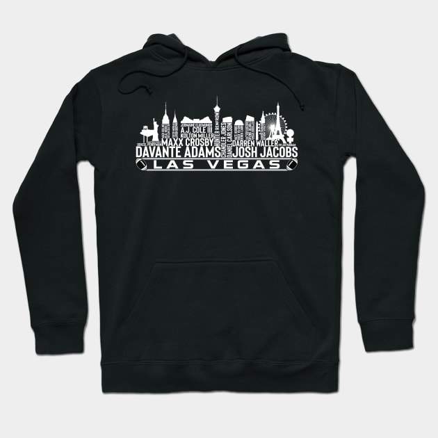 Las Vegas Football Team 23 Player Roster, Las Vegas City Skyline Hoodie by Legend Skyline